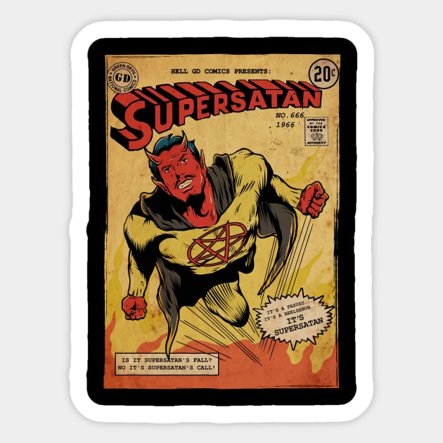 SuperSatan #2 Sticker by Greendevil